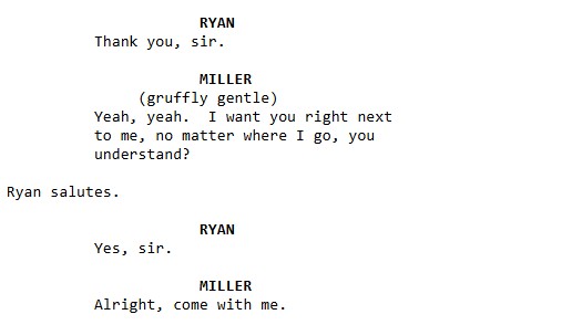 Saving Private Ryan script sample 2