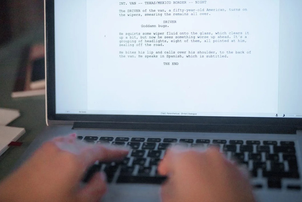screenplay format - typing