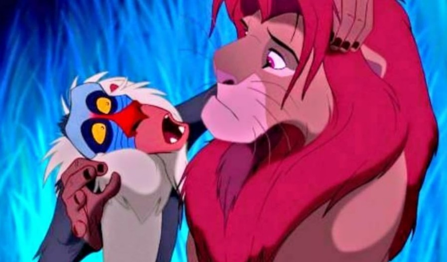 Image of Simba and Rafiki from The Lion King.