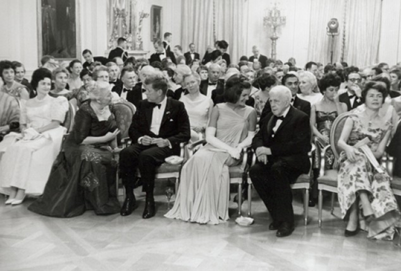 The Kennedys at a dinner honoring Nobel Peace Prize winners.