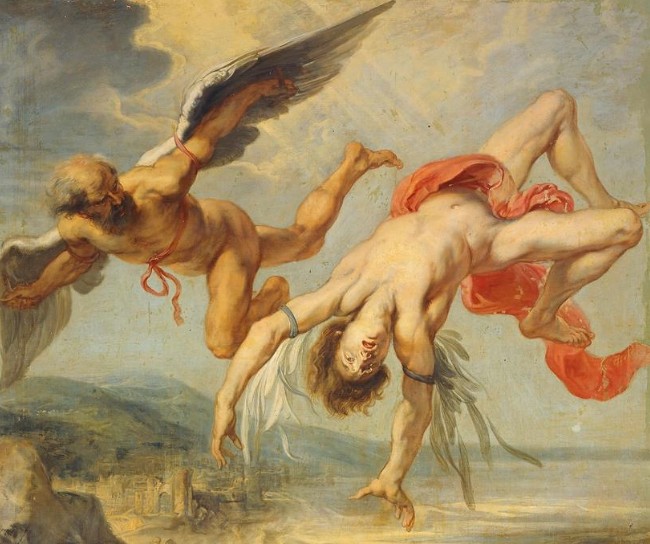 Painting of the fall of Icarus