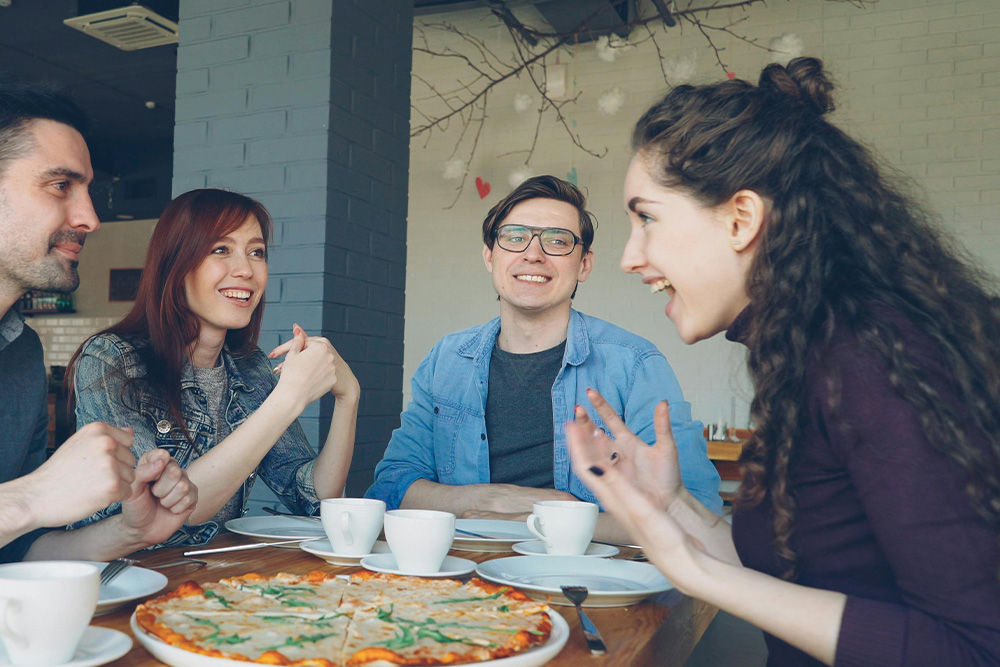 pitching your ideas to friends and being met with warm reception 