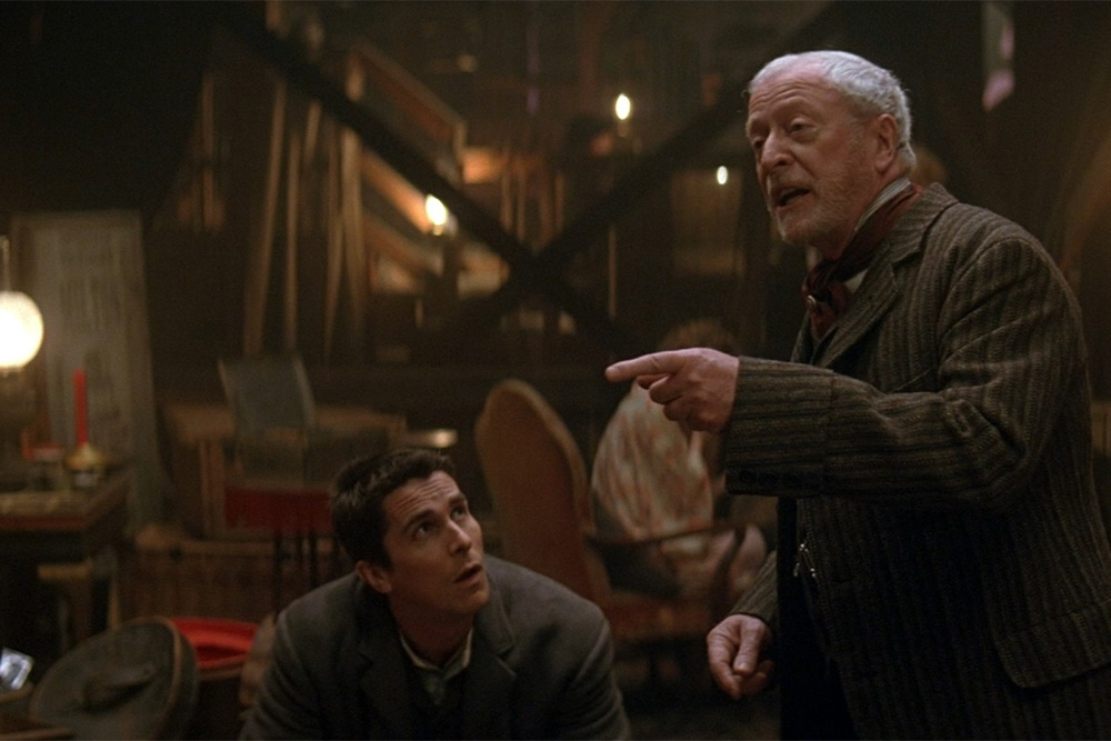 Michael Caine in the movie The Prestige placed at the two/thirds line of the composition to visually illustrate the idea of the rule of thirds in photography and also refer to the next part of the blog about how magic tricks are structured into threes.