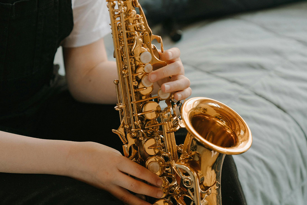 A saxophone is often regarded as a great instrument for its timbre, a striking visualization of the ways to describe a voice.