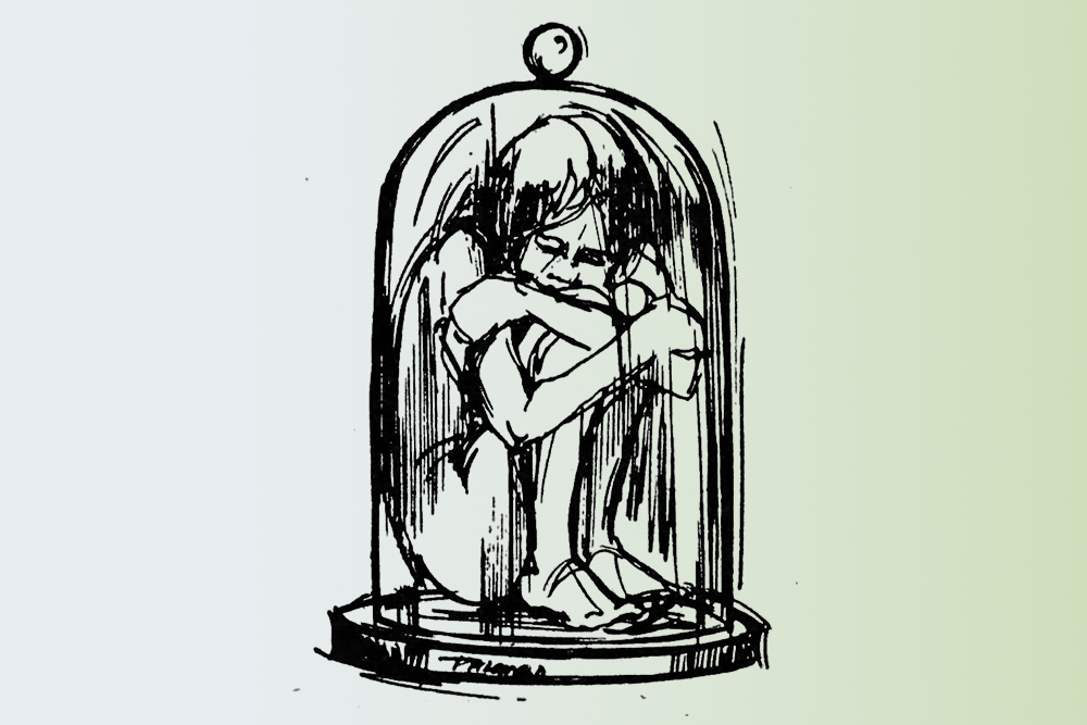 Illustration of the main character from Sylvia Plath's The Bell Jar as a visual aide.