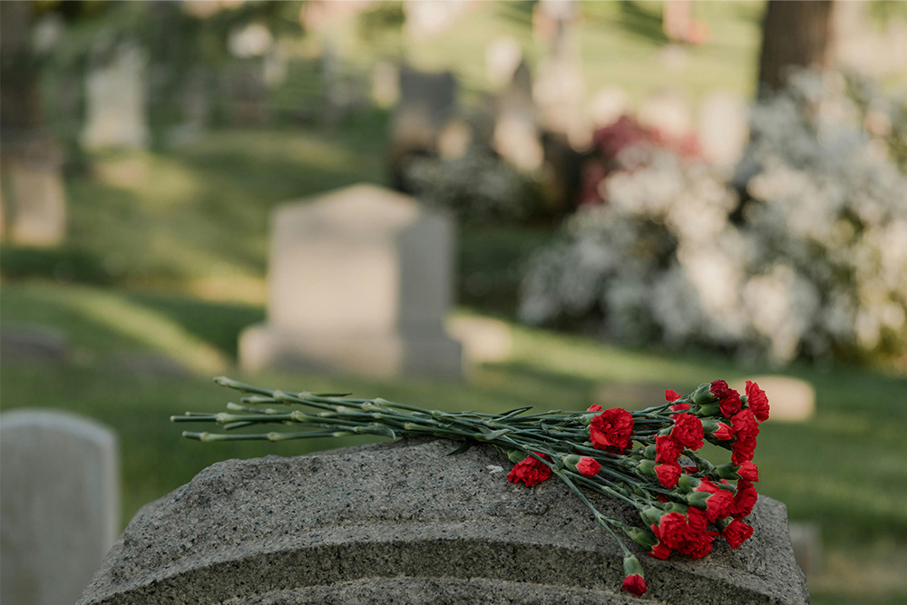 Roses atop a grave to explore mortality as one of the common themes explored by writers