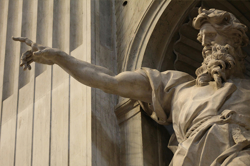 Sculpture depicted in a godly fashion suggests interstitial common themes with how characters are depicted and tackled across different mediums