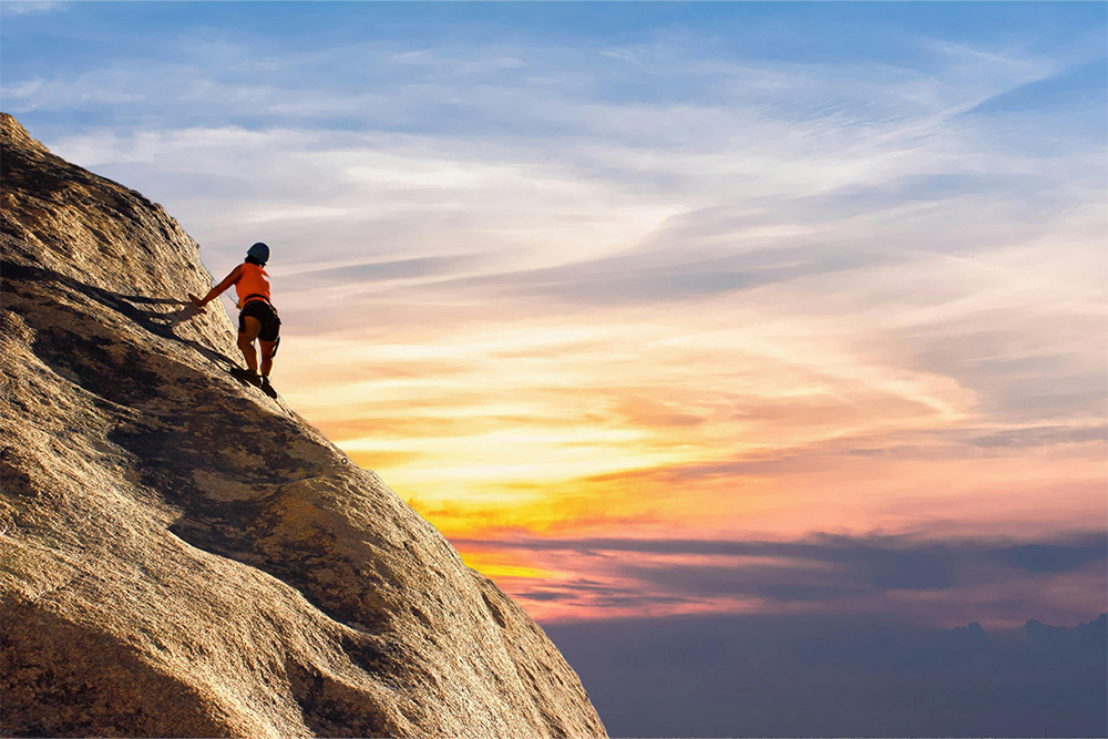 Conquering a giant rock is a parallel for the character who, rooted in dilemma, is guiding your audience through external conflict to make meaning of the madness in the world.