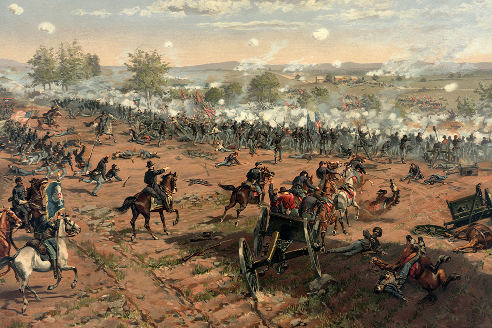 The Battle of Gettysburg suggests how conflict embeds itself deeply into our lives, an American landscape is the place for central conflict to transpire here