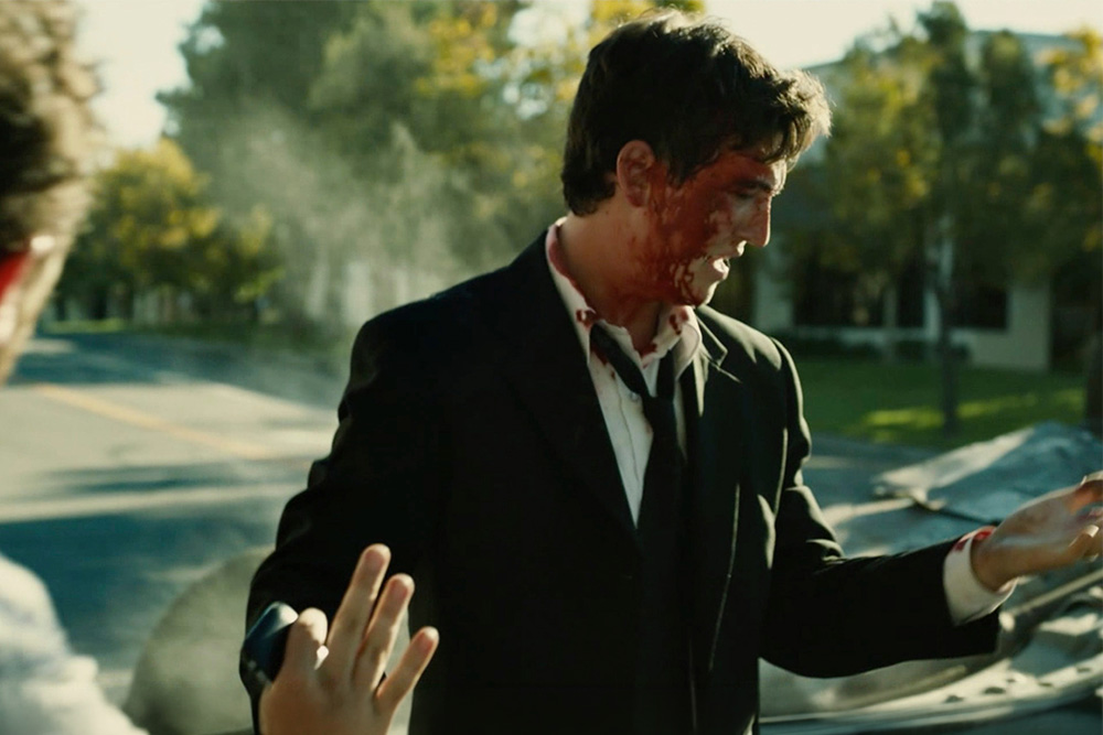 Fletcher is bloodied, looking at his hand to see that he can still use it as a moment to drive home the ridiculous nature of this story's plot development and making it feel earned