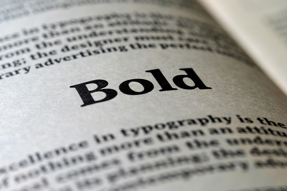 A word that plainly reads bold in a written page suggests that a query letter's blurb should stand out very elegantly, and simply.