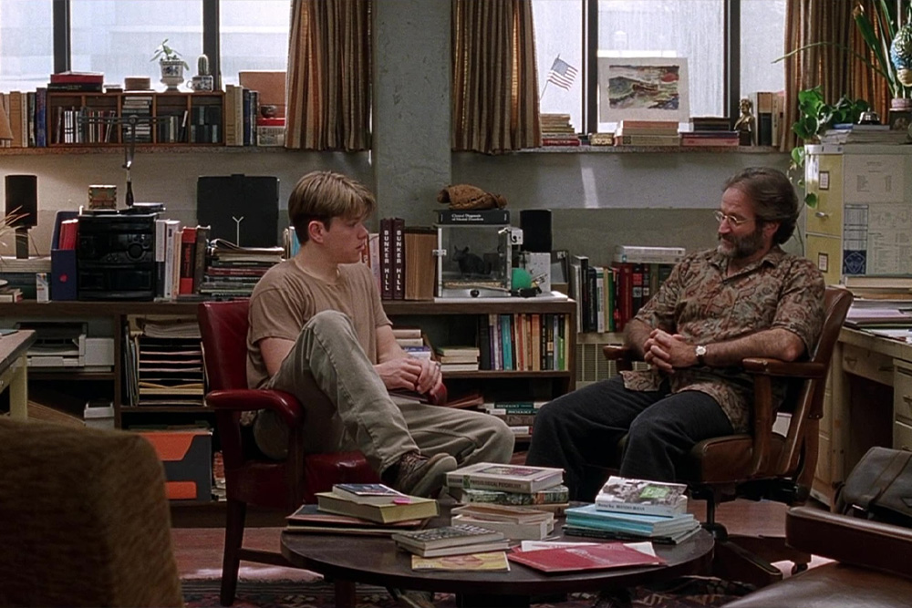 Reminder from Good Will Hunting of internal conflict examples as textual reference