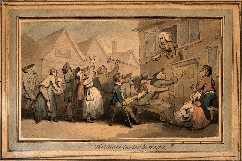 A crowd of angry people approach a man who protests out his window to suggest that the mind plays tricks on you until you take up writing challenges to lower the stakes on what it means to write