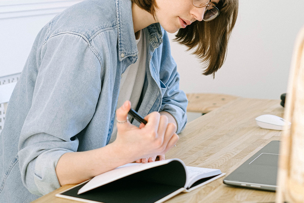 Someone writing with a concertedness but a stiffness in the hand suggests it's not so easy but it may be engaging to write when the main character is the villain