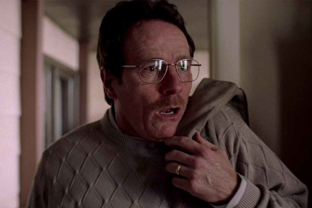 Walter from Breaking Bad reacting to his surprise party 