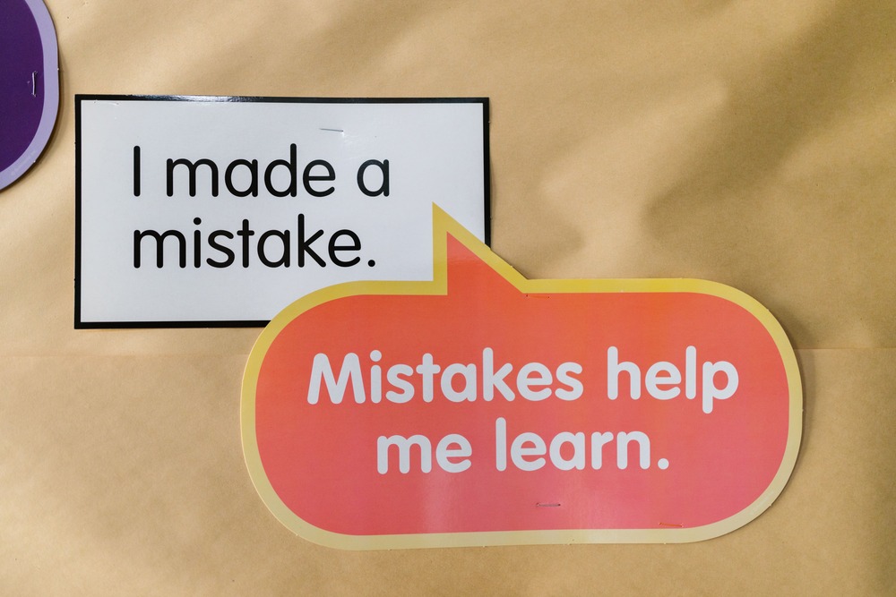 A helpful reminder that mistakes are part of the process when working on your character questionnaire.